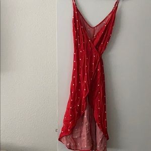 Reformation polka dot wrap dress